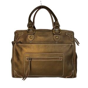 J Crew Collection Borge Garveri Peyton Pebbled Leather Tote Purse Bag Shoulder